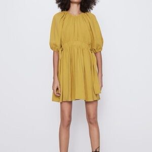 Zara Yellow Bow Dress Size Large PRELOVED